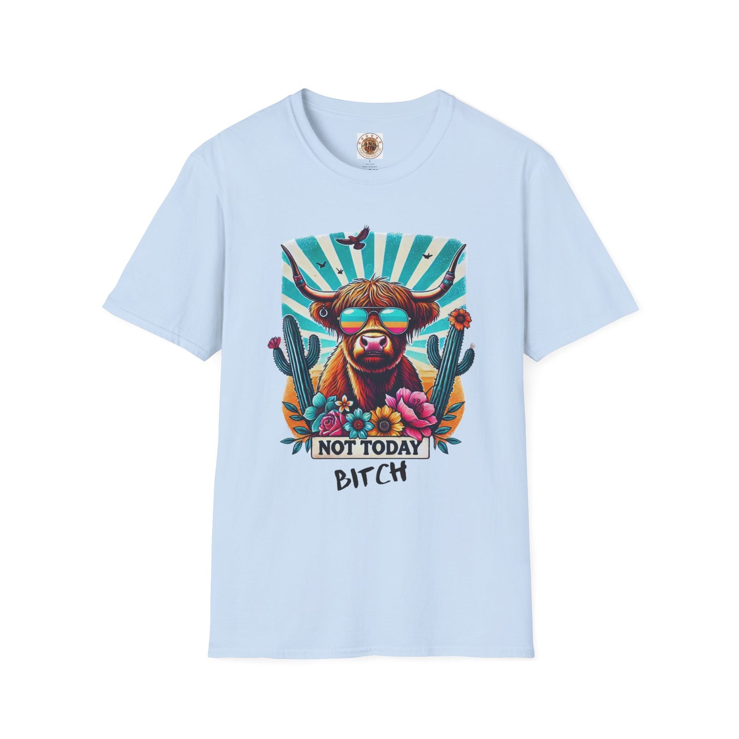 Trendy Animal Graphic Tee, Not Today Bitch T-Shirt, Funny Gift, Casual Wear, Unisex Softstyle Apparel