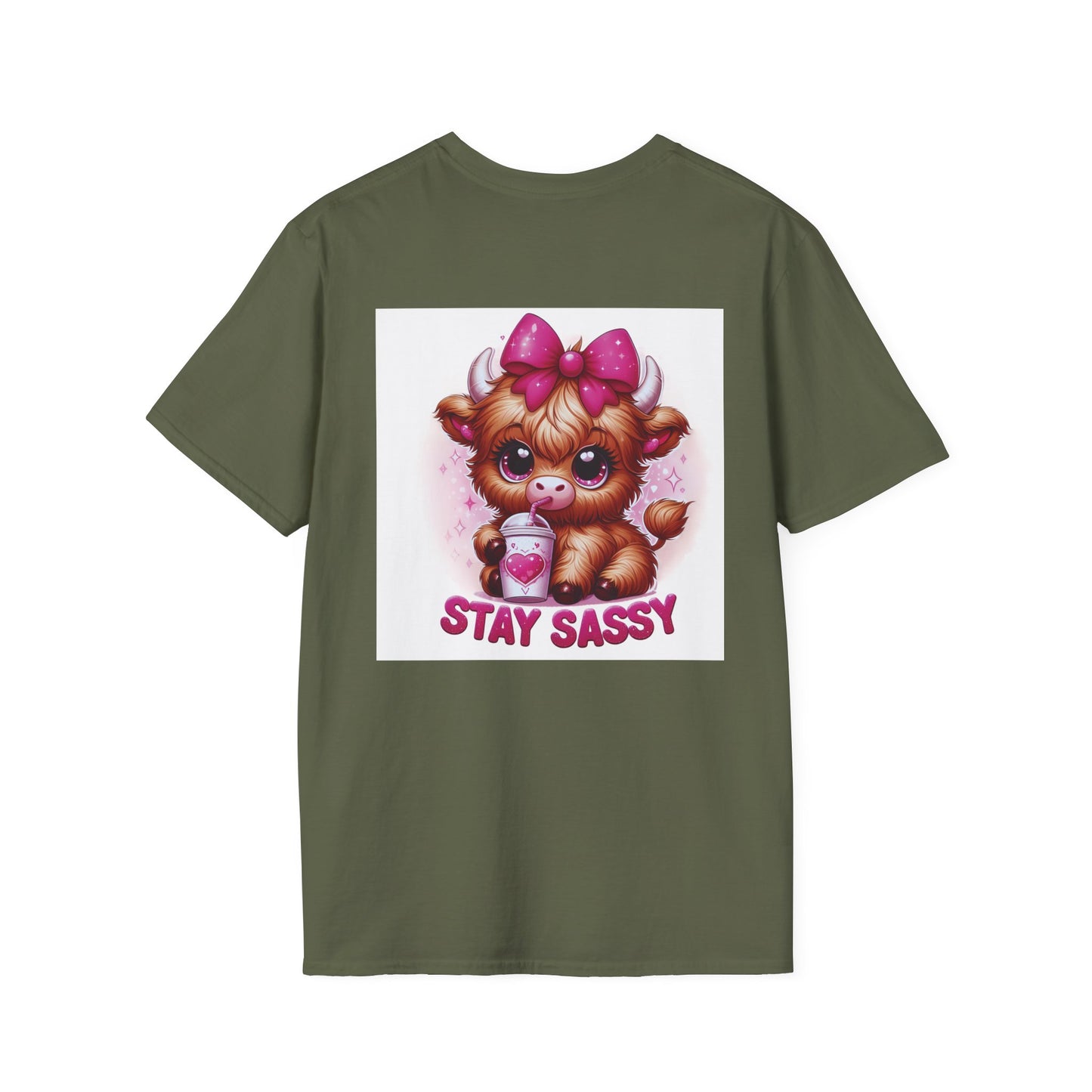 Playful Cow T-Shirt: Quirky Gift for Coffee Lovers, Cute Fashion, Casual Wear, Cow-Themed Apparel, Humorous Gift Idea