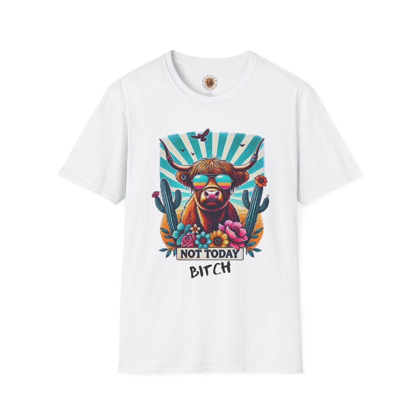 Trendy Animal Graphic Tee, Not Today Bitch T-Shirt, Funny Gift, Casual Wear, Unisex Softstyle Apparel