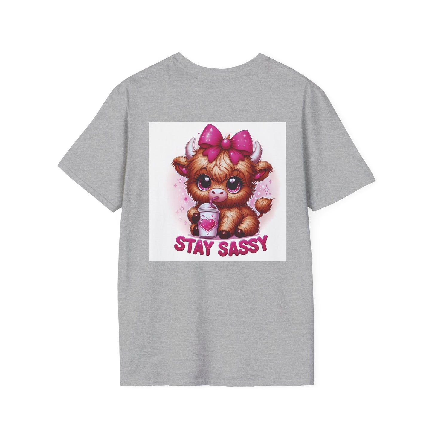 Playful Cow T-Shirt: Quirky Gift for Coffee Lovers, Cute Fashion, Casual Wear, Cow-Themed Apparel, Humorous Gift Idea