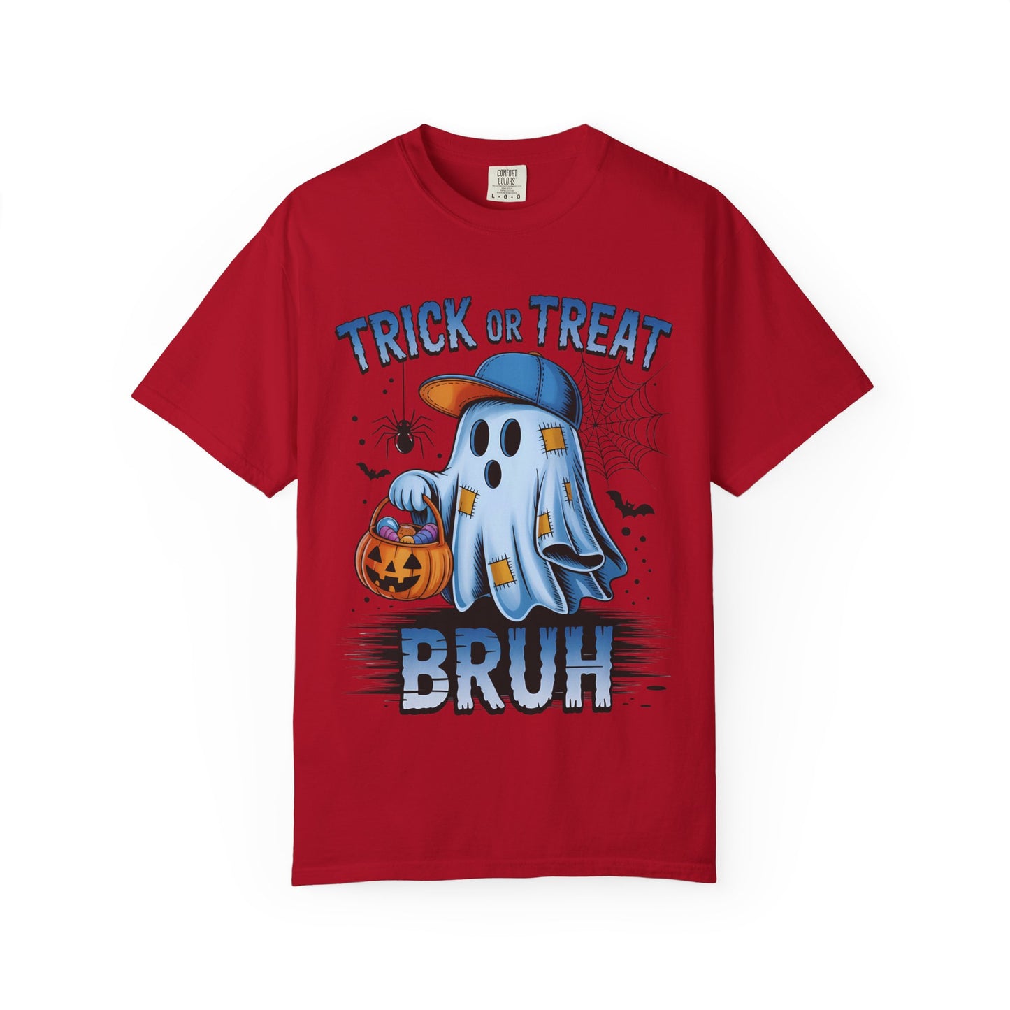 Halloween Ghost T-Shirt, Unisex Garment-Dyed Tee, Trick or Treat Shirt, Spooky Season Apparel, Fun Halloween Outfit