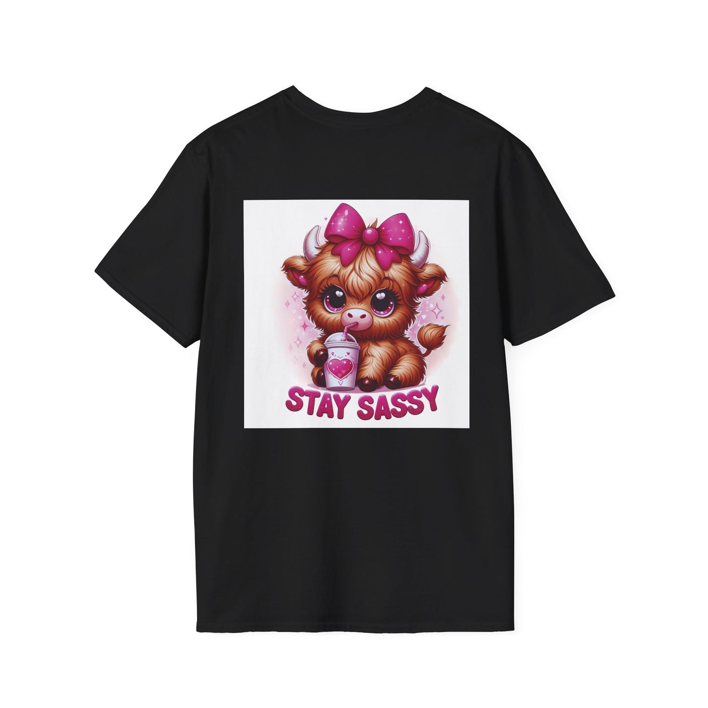Playful Cow T-Shirt: Quirky Gift for Coffee Lovers, Cute Fashion, Casual Wear, Cow-Themed Apparel, Humorous Gift Idea