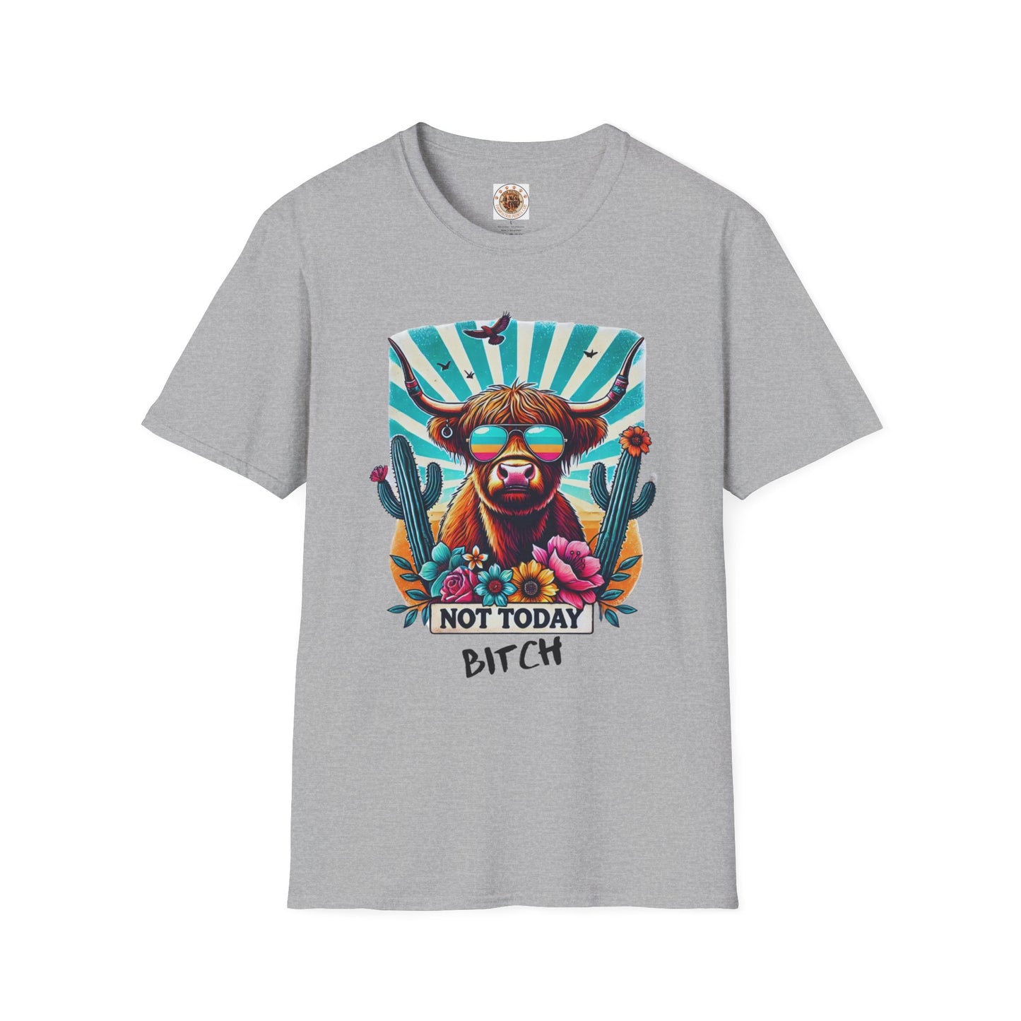 Trendy Animal Graphic Tee, Not Today Bitch T-Shirt, Funny Gift, Casual Wear, Unisex Softstyle Apparel