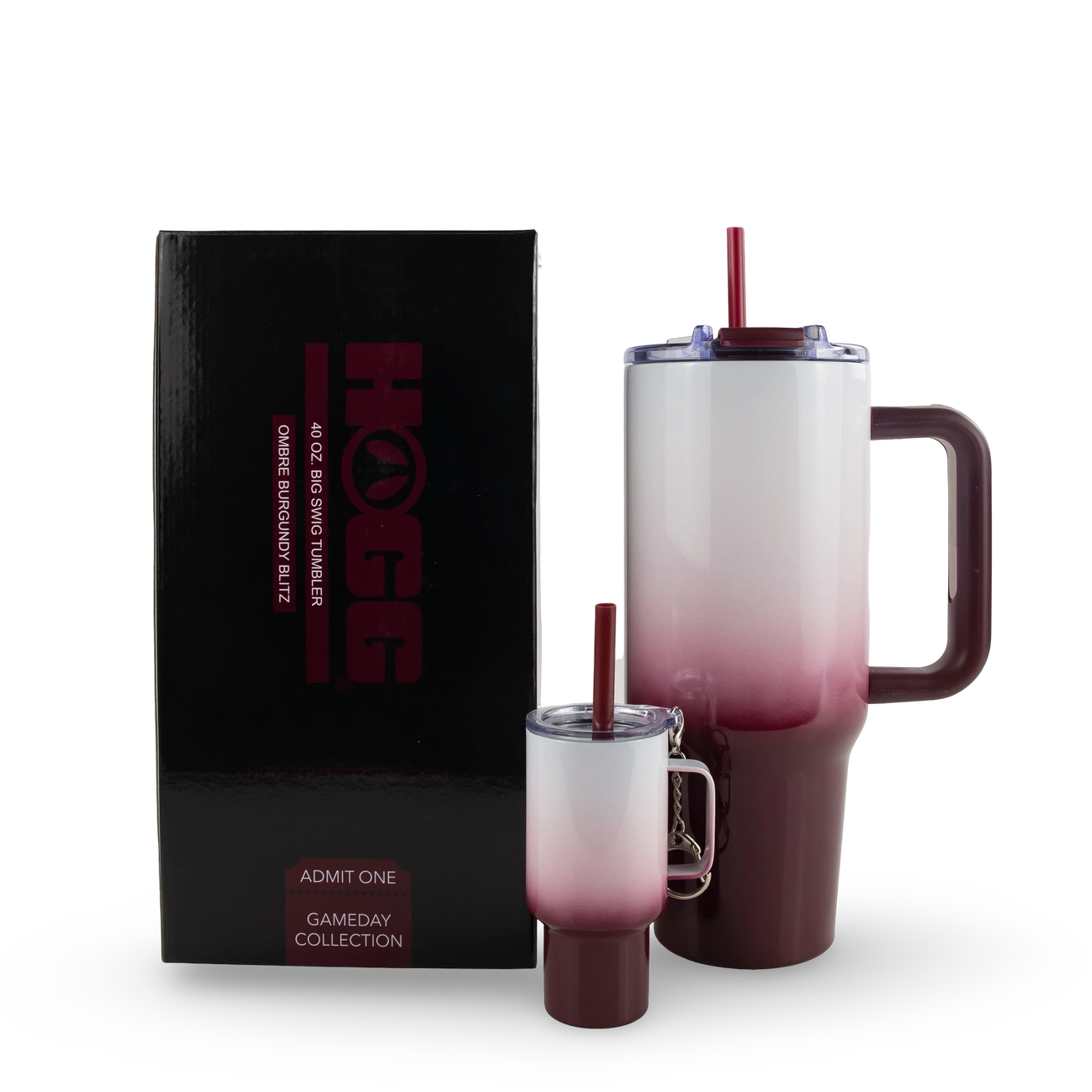 Custom 40oz Big Swig Ombre Tumbler with Handle, Matching Straw, Lockable Flip-Sip Screw-On Lid + Personalised Mini Tumbler Keychain Set β Stainless Steel, Insulated, Non-Spill, Non-Slip