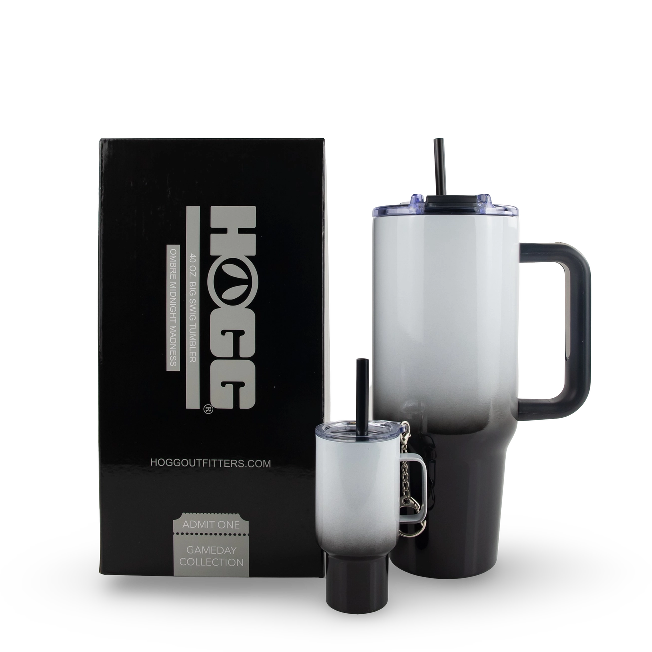 Custom 40oz Big Swig Ombre Tumbler with Handle, Matching Straw, Lockable Flip-Sip Screw-On Lid + Personalised Mini Tumbler Keychain Set β Stainless Steel, Insulated, Non-Spill, Non-Slip