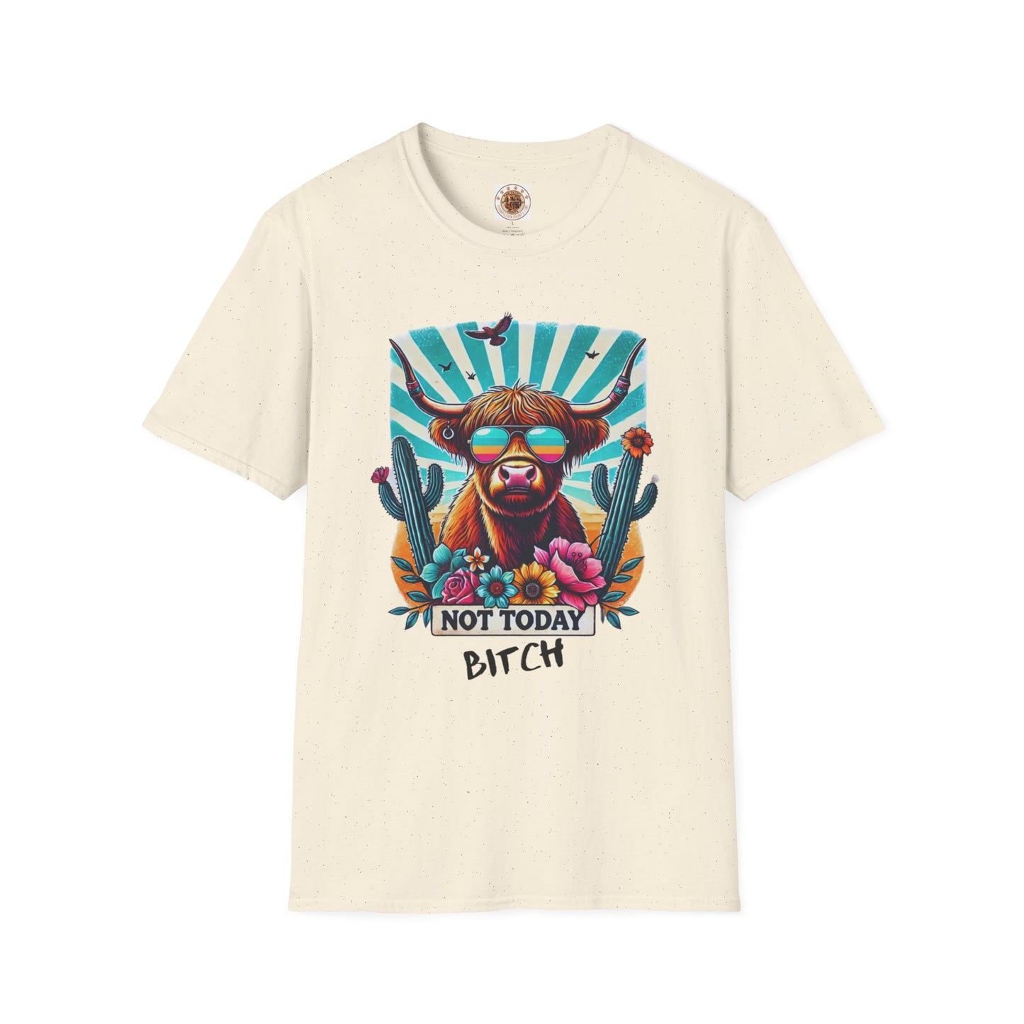 Trendy Animal Graphic Tee, Not Today Bitch T-Shirt, Funny Gift, Casual Wear, Unisex Softstyle Apparel