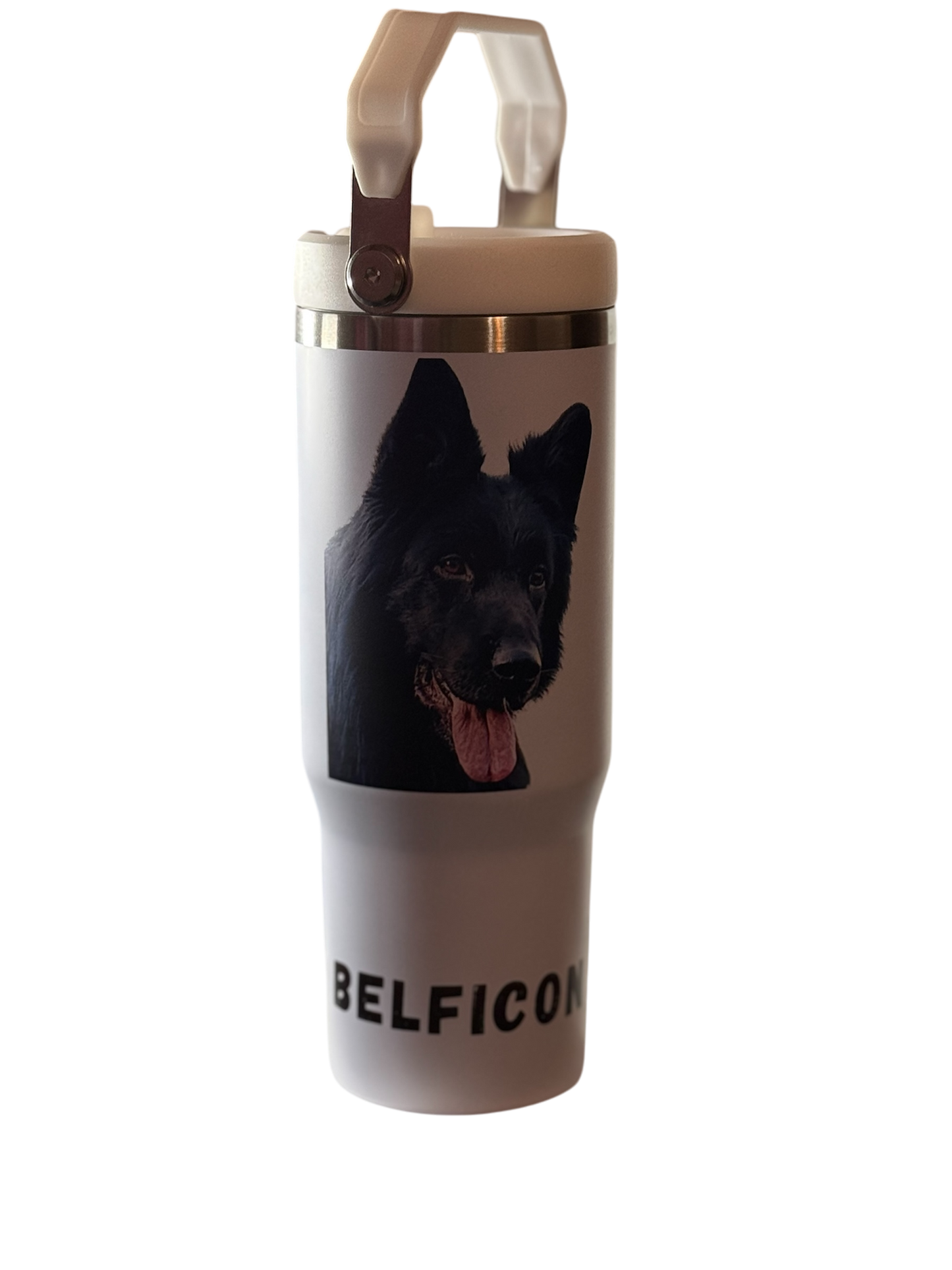 Personalised 30oz Hot/Cold Tumbler with Handle – Custom Printed Insulated Travel Cup (5 Colour Options)