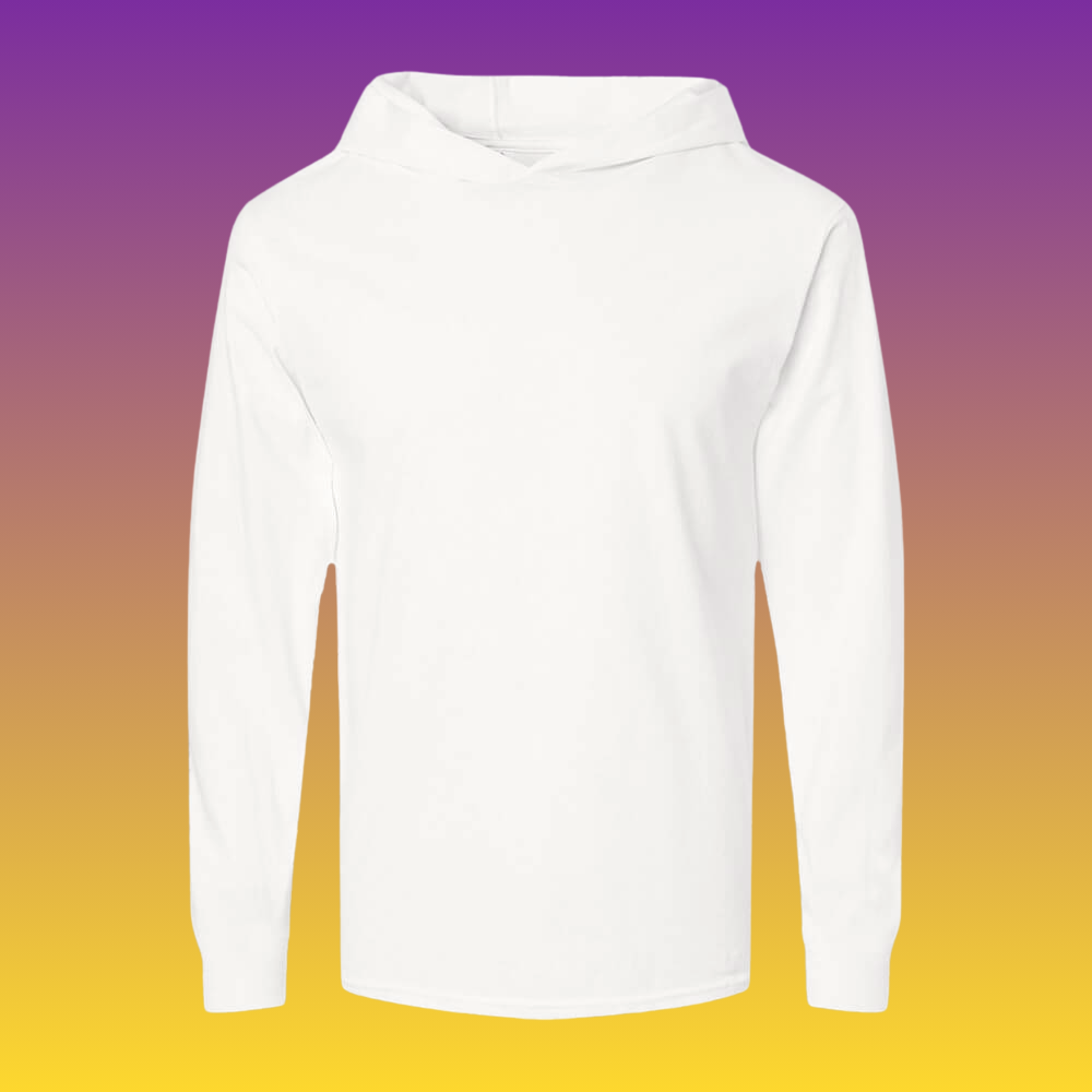 Personalised Unisex Adult Long Sleeve Hoodie T-Shirt – Custom Printed Lightweight Pullover with Full-Colour Design