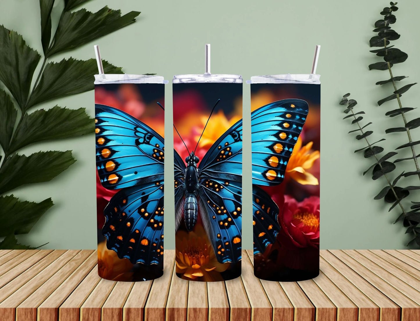 Personalised 20oz / 30oz Hot & Cold Tumbler – Custom Printed Leak-Proof Insulated Cup with Metal Straw & Cleaning Brush