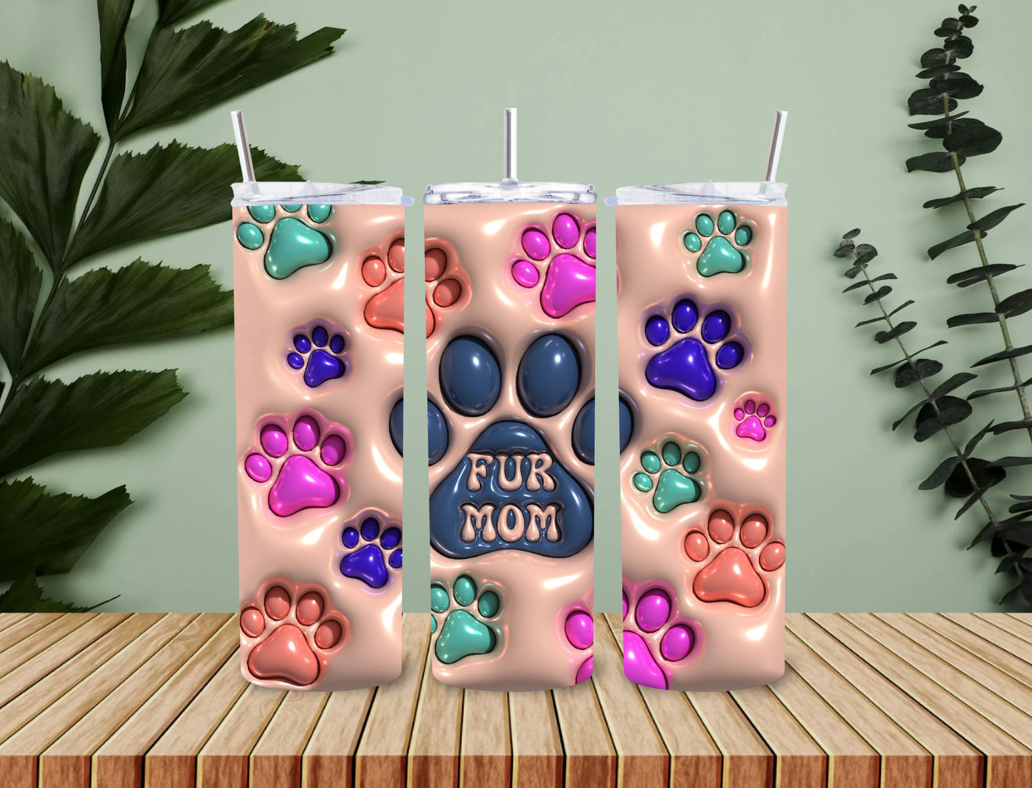 Personalised 20oz / 30oz Hot & Cold Tumbler – Custom Printed Leak-Proof Insulated Cup with Metal Straw & Cleaning Brush