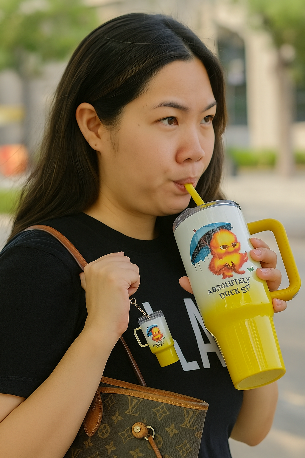 Custom 40oz Big Swig Ombre Tumbler with Handle, Matching Straw, Lockable Flip-Sip Screw-On Lid + Personalised Mini Tumbler Keychain Set β Stainless Steel, Insulated, Non-Spill, Non-Slip