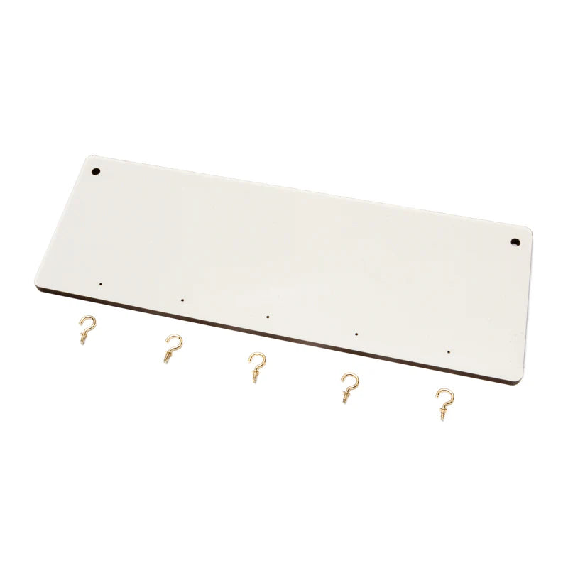 Personalised Hardboard Key Holder – Wall-Mounted Plaque with 5 Hooks – Custom Printed – 10 x 28 cm