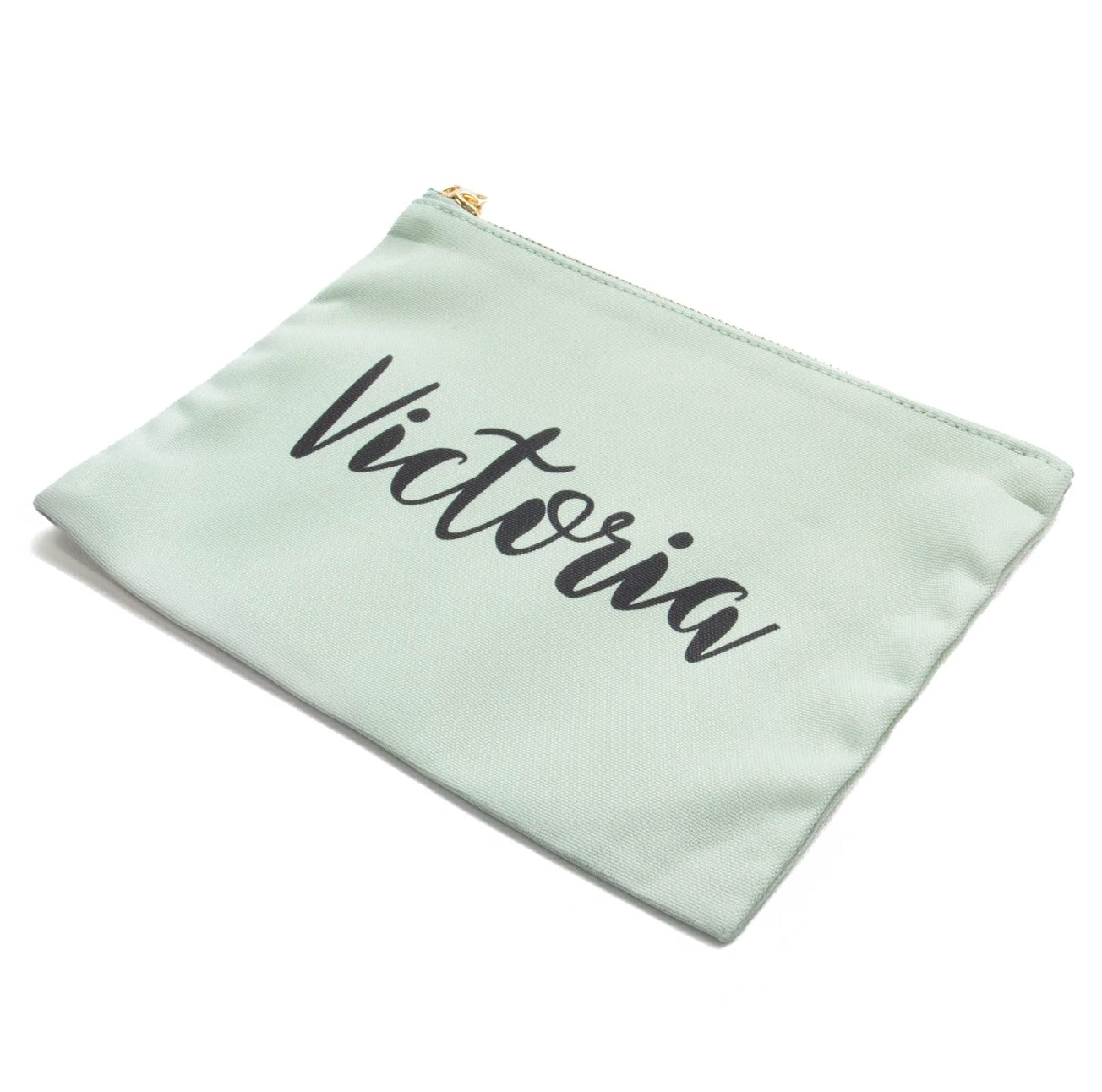Personalised Makeup Bag – Custom Printed 23x17 cm Canvas & Polyester Bag with Gold Zip – Bride & Bridesmaid Gift, Party Favour, or Pencil Case