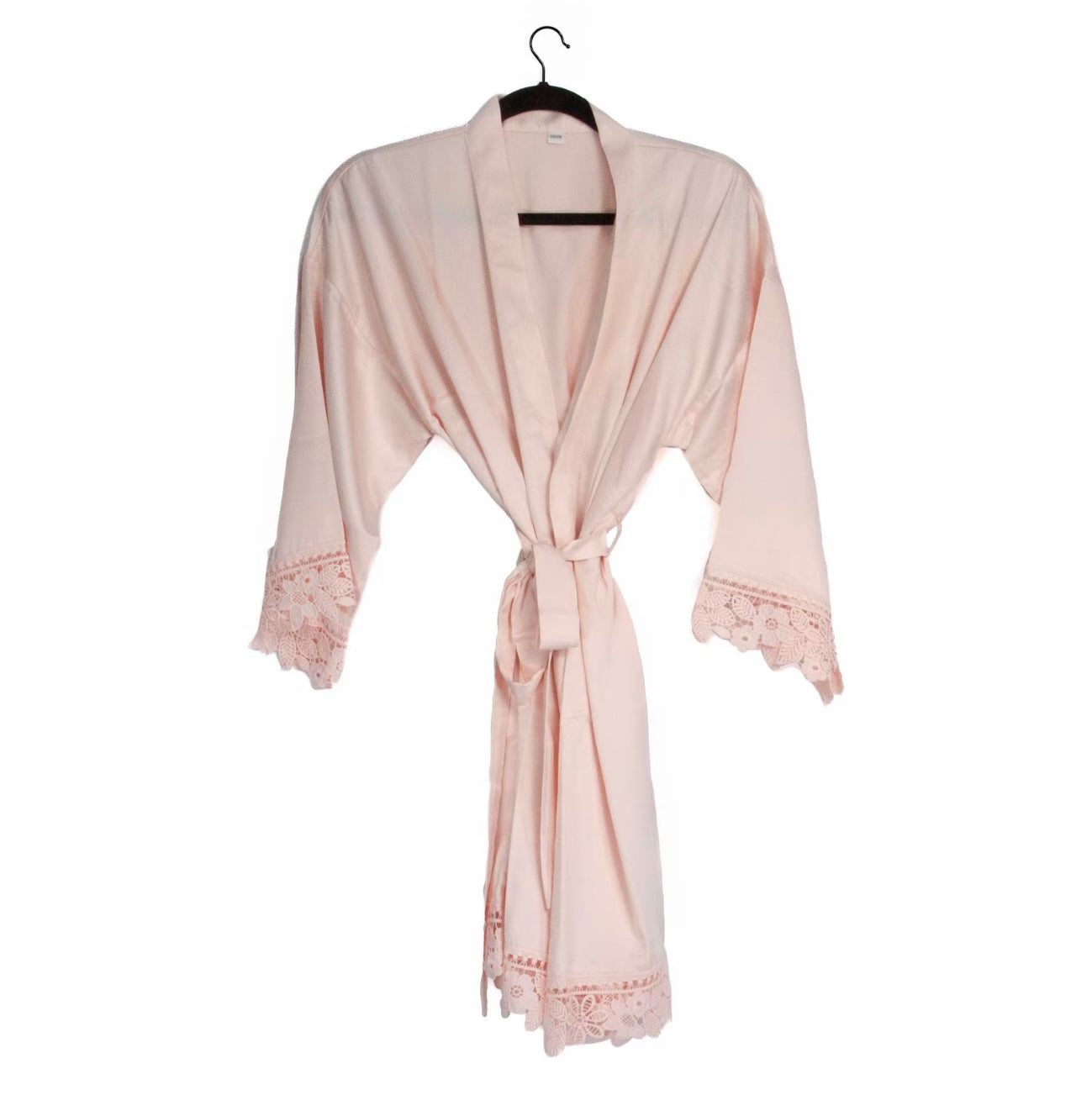 Personalised Bath Robe – Custom Printed Wedding Robe / Special Occasion Attire – Soft Silky Fabric in Blush Pink, Sage Green & White