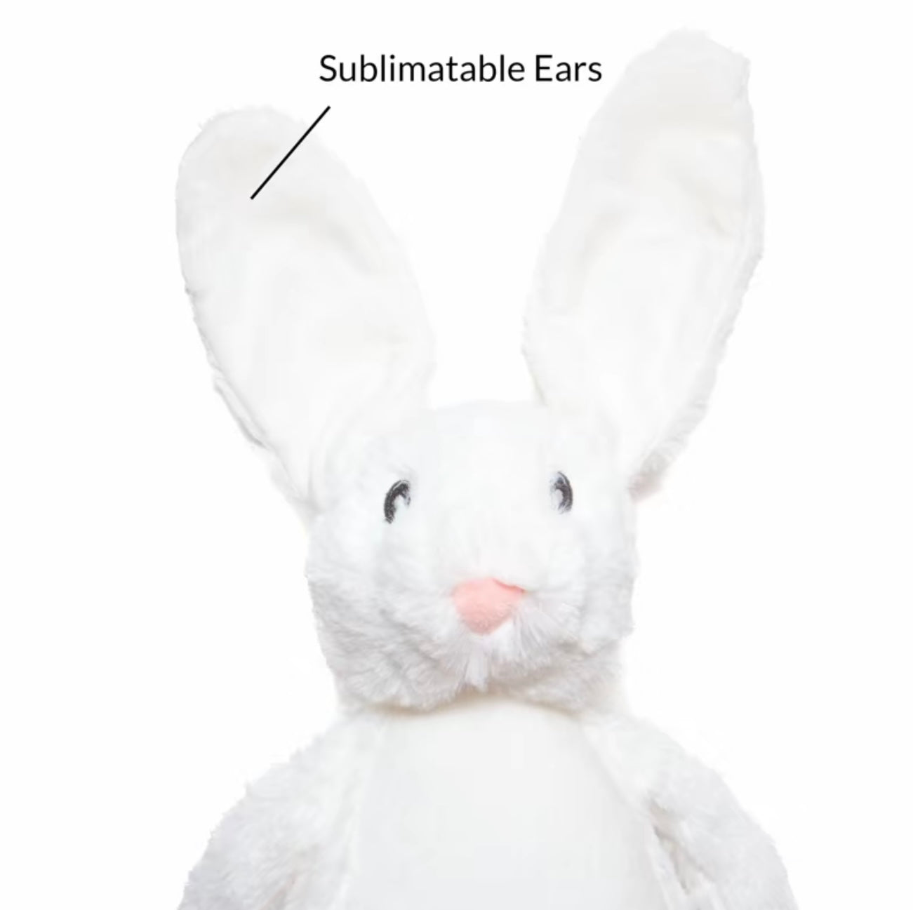 Personalised Rabbit Plush Toy – Custom Printed Soft Toy with Printable Ears, Feet & Belly – 100% Polyester – CE & UK Certified