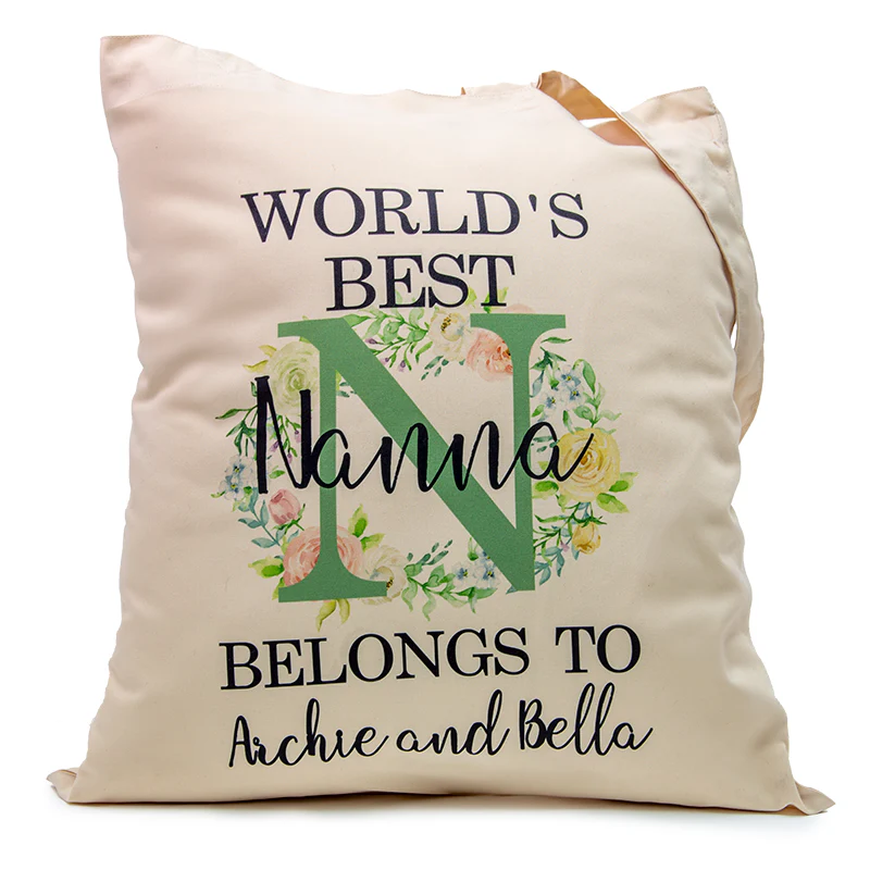 Personalised Tote Bag – Custom Printed Shopping Bag – Available in White and Beige – 41 x 37cm