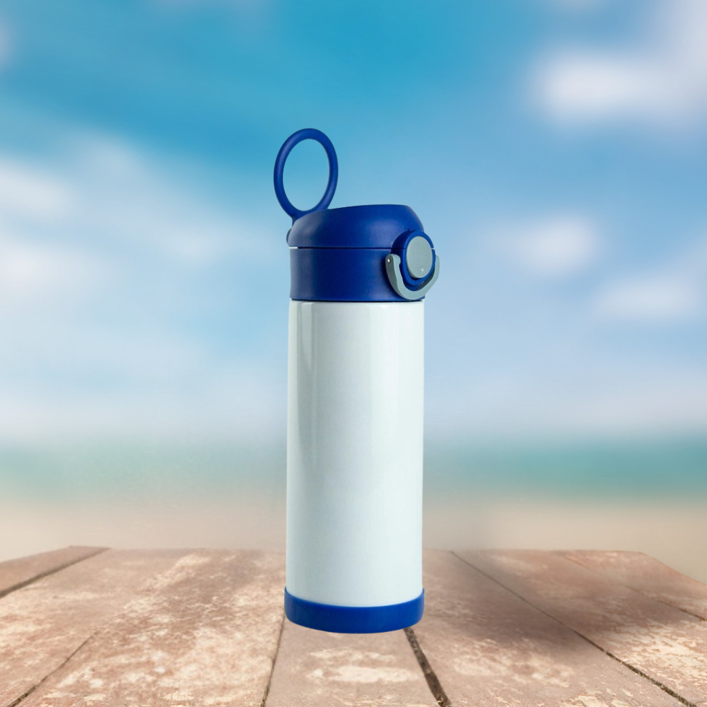 Personalised 12oz Kids’ Water Bottle – Custom Stainless Steel Insulated Bottle with Straw Lid & Non-Slip Silicone Base – School & Sports Flask