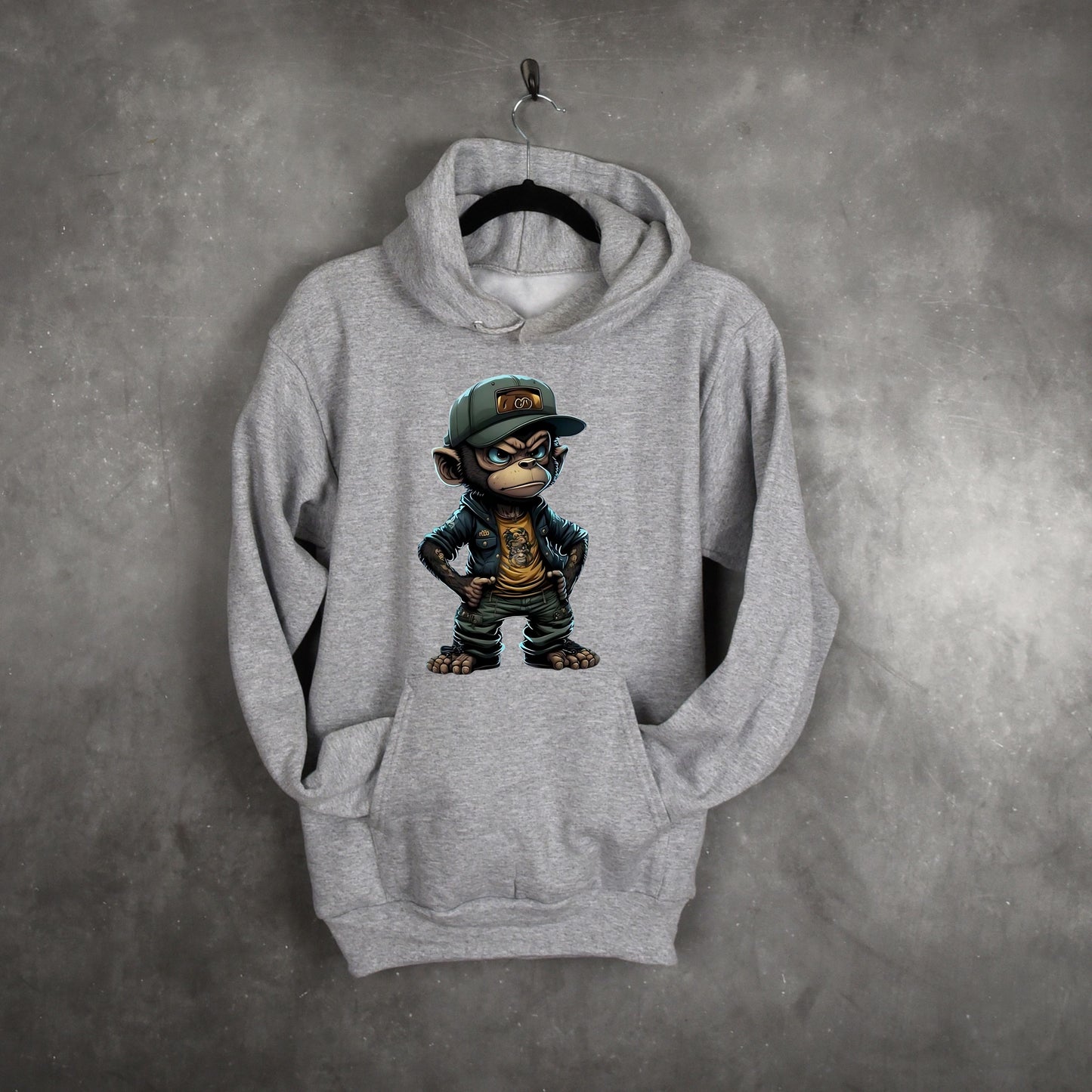 Personalised Men's Hoodie – Custom Printed White & Grey 100% Polyester (XS to XXXL)