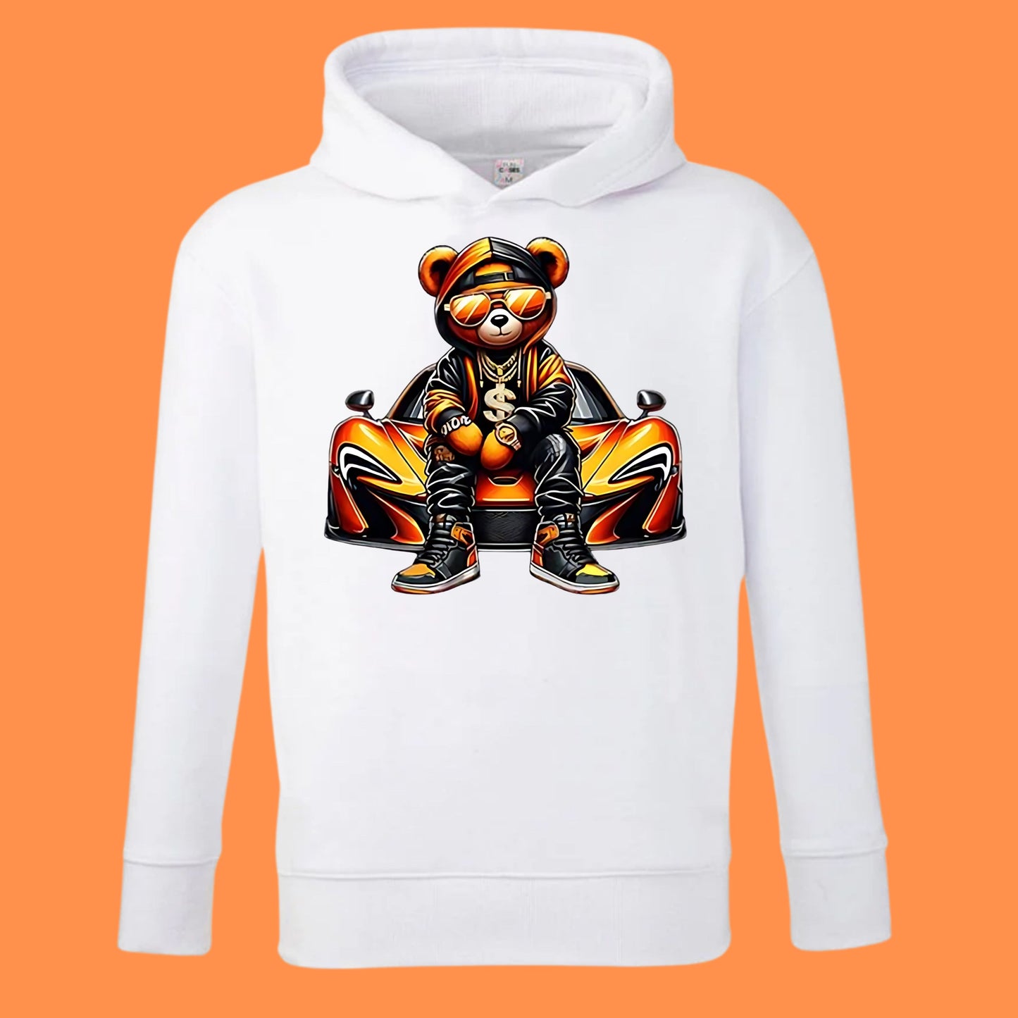 Personalized Kids' Hoodie – Custom Printed White 100% Polyester (Ages 7–14)