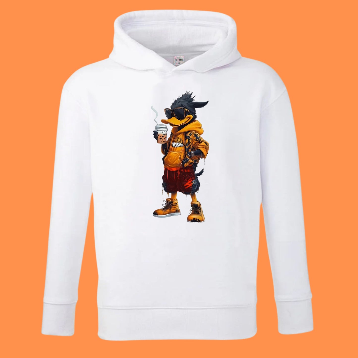 Personalized Kids' Hoodie – Custom Printed White 100% Polyester (Ages 7–14)