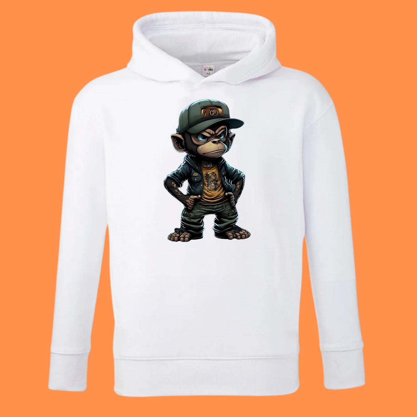 Personalized Kids' Hoodie – Custom Printed White 100% Polyester (Ages 7–14)