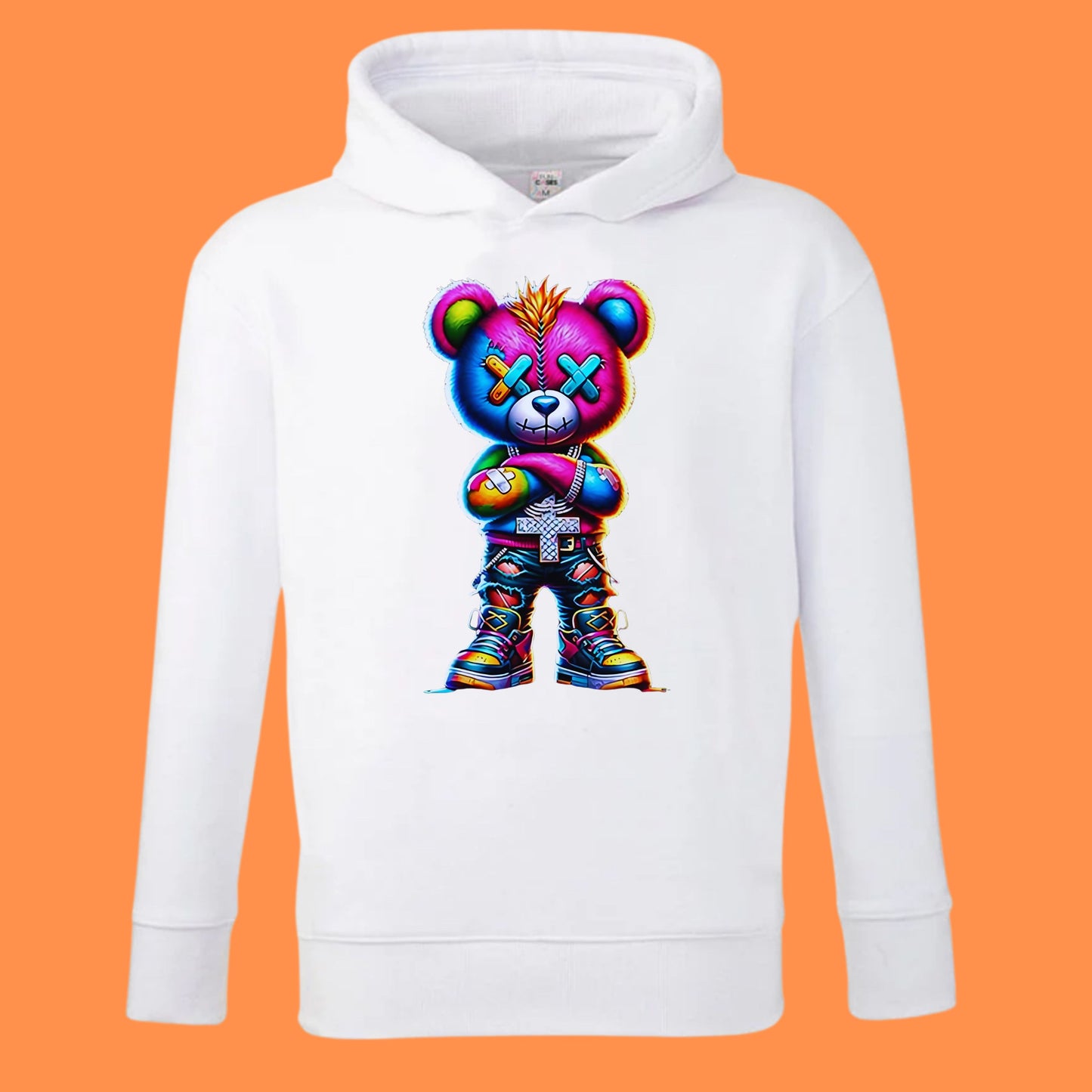Personalized Kids' Hoodie – Custom Printed White 100% Polyester (Ages 7–14)