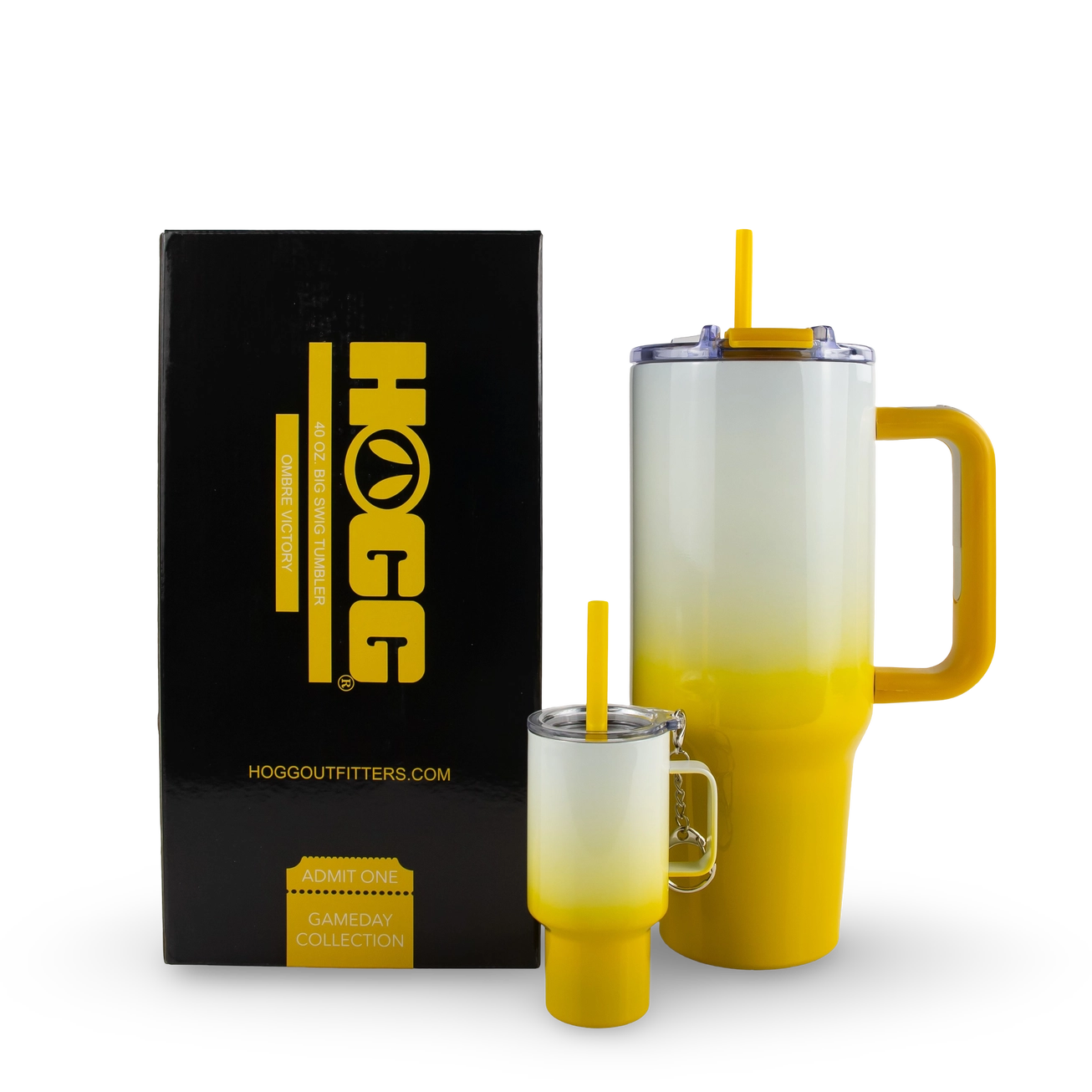 Custom 40oz Big Swig Ombre Tumbler with Handle, Matching Straw, Lockable Flip-Sip Screw-On Lid + Personalised Mini Tumbler Keychain Set β Stainless Steel, Insulated, Non-Spill, Non-Slip