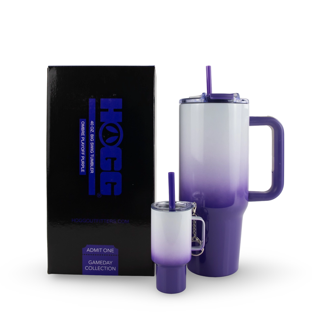 Custom 40oz Big Swig Ombre Tumbler with Handle, Matching Straw, Lockable Flip-Sip Screw-On Lid + Personalised Mini Tumbler Keychain Set β Stainless Steel, Insulated, Non-Spill, Non-Slip
