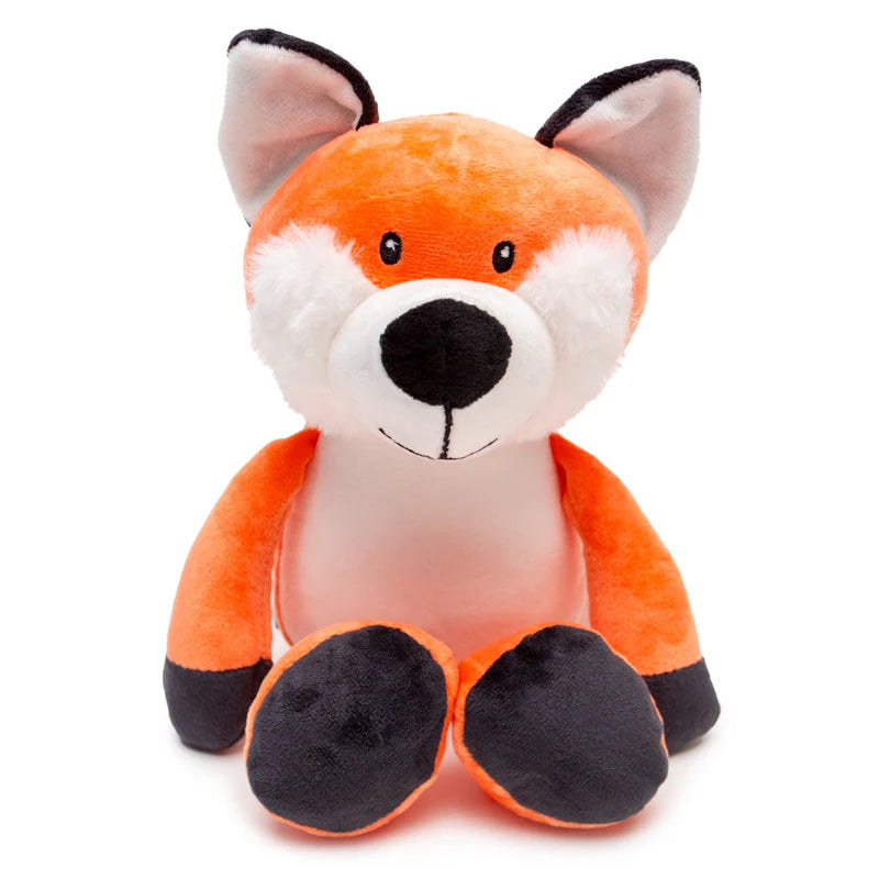 Personalised Fox Plush Toy β Custom Printed Belly β Soft Woodland Keepsake β CE & UK Certified