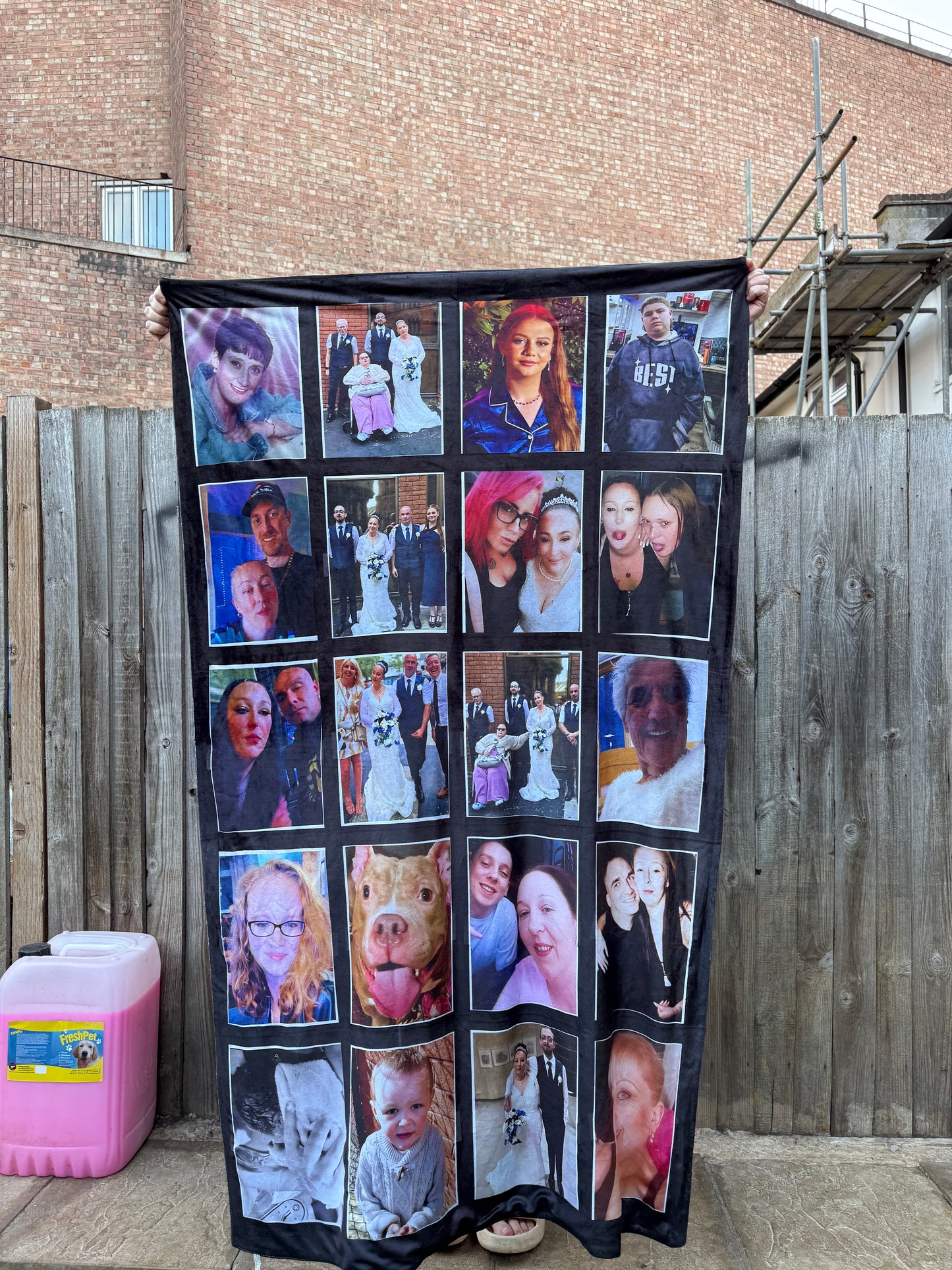 Personalized 20-Panel Photo Blanket – Custom Printed 98x155cm 100% Polyester Throw with 10x8 Inch Image Panels