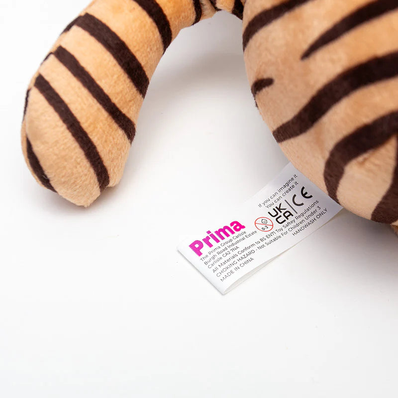 Personalised Tiger Plush Toy β Custom Printed Belly β Soft Jungle Animal Keepsake β CE & UK Certified