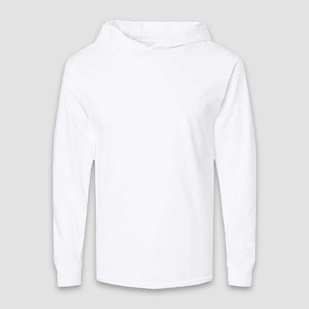 Personalised Unisex Adult Long Sleeve Hoodie T-Shirt – Custom Printed Lightweight Pullover with Full-Colour Design