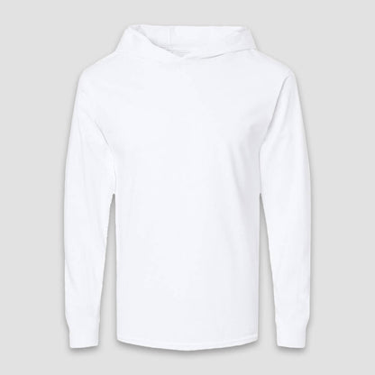 Personalised Unisex Adult Long Sleeve Hoodie T-Shirt – Custom Printed Lightweight Pullover with Full-Colour Design