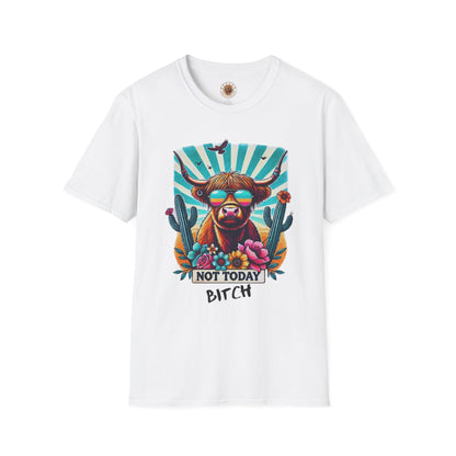 Trendy Animal Graphic Tee, Not Today Bitch T-Shirt, Funny Gift, Casual Wear, Unisex Softstyle Apparel