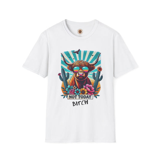 Trendy Animal Graphic Tee, Not Today Bitch T-Shirt, Funny Gift, Casual Wear, Unisex Softstyle Apparel