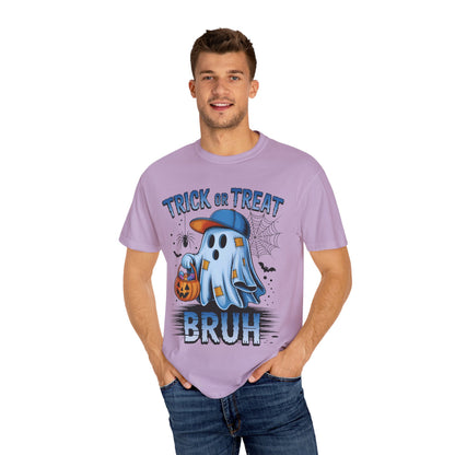 Halloween Ghost T-Shirt, Unisex Garment-Dyed Tee, Trick or Treat Shirt, Spooky Season Apparel, Fun Halloween Outfit