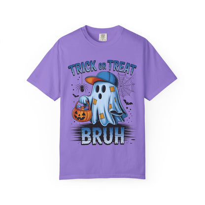 Halloween Ghost T-Shirt, Unisex Garment-Dyed Tee, Trick or Treat Shirt, Spooky Season Apparel, Fun Halloween Outfit