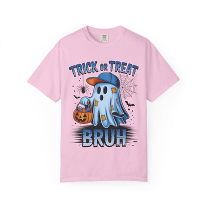 Halloween Ghost T-Shirt, Unisex Garment-Dyed Tee, Trick or Treat Shirt, Spooky Season Apparel, Fun Halloween Outfit