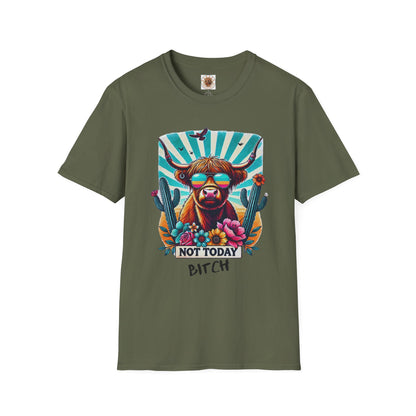 Trendy Animal Graphic Tee, Not Today Bitch T-Shirt, Funny Gift, Casual Wear, Unisex Softstyle Apparel