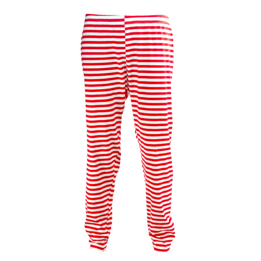 Men’s Personalised Christmas Pyjamas – Red & White Stripes | Matching Family PJs