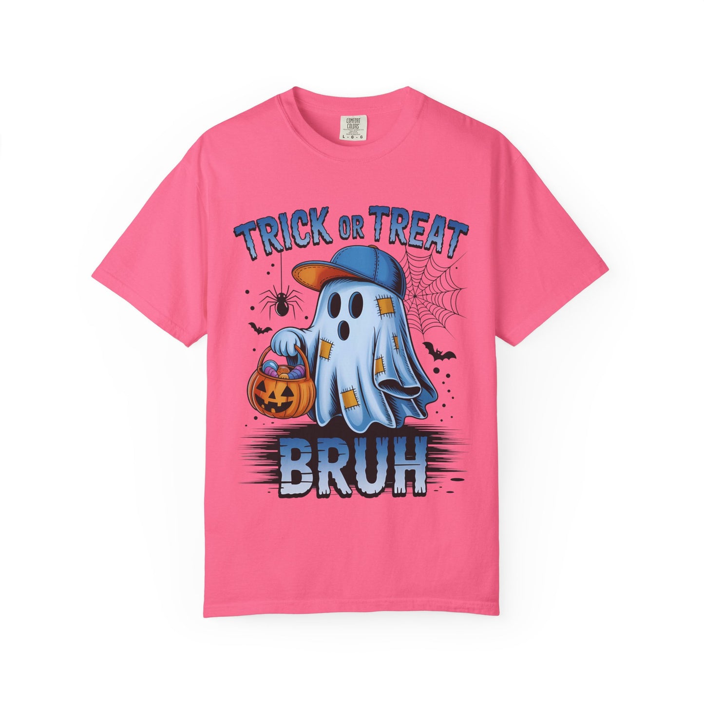 Halloween Ghost T-Shirt, Unisex Garment-Dyed Tee, Trick or Treat Shirt, Spooky Season Apparel, Fun Halloween Outfit