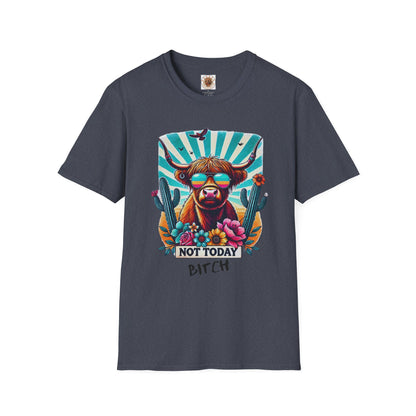 Trendy Animal Graphic Tee, Not Today Bitch T-Shirt, Funny Gift, Casual Wear, Unisex Softstyle Apparel