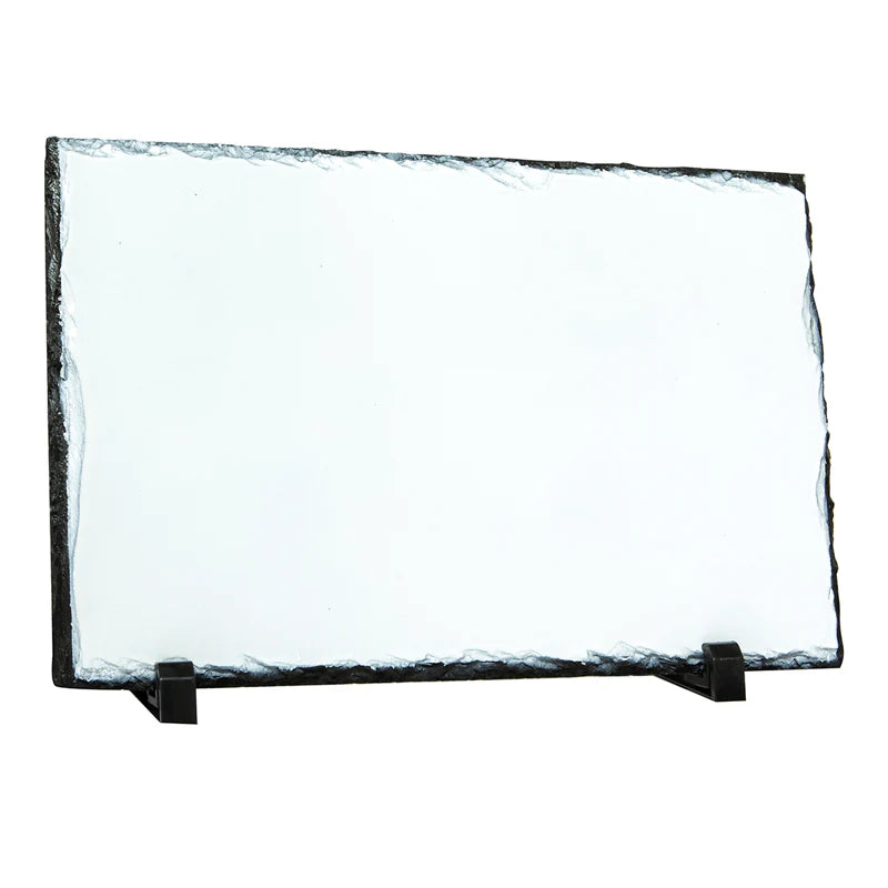 Custom Rectangle Photo Slate – Personalized Natural Rock Plaque (3 Sizes)