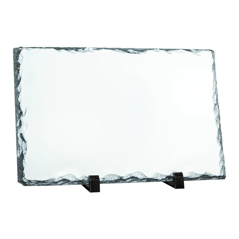 Custom Rectangle Photo Slate – Personalized Natural Rock Plaque (3 Sizes)