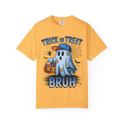 Halloween Ghost T-Shirt, Unisex Garment-Dyed Tee, Trick or Treat Shirt, Spooky Season Apparel, Fun Halloween Outfit