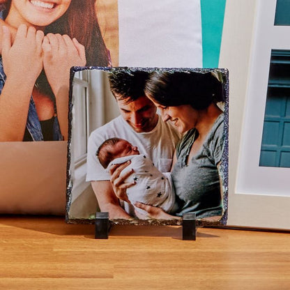 Custom Square Photo Slate – Personalized Matte & Gloss Plaques
