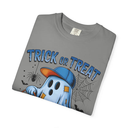 Halloween Ghost T-Shirt, Unisex Garment-Dyed Tee, Trick or Treat Shirt, Spooky Season Apparel, Fun Halloween Outfit