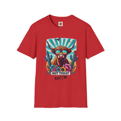 Trendy Animal Graphic Tee, Not Today Bitch T-Shirt, Funny Gift, Casual Wear, Unisex Softstyle Apparel