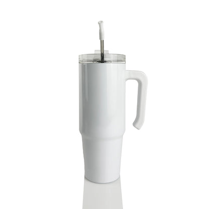 Custom 30oz Grippy Tumbler – Personalised Stainless Steel Travel Mug with Handle, Non-Spill Screw-On Lid, Straw & Non-Slip Base – Double-Wall Insulated Cup