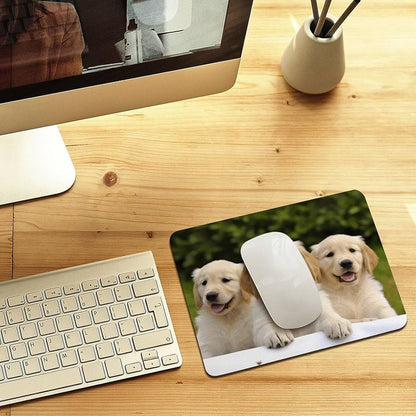 Personalised Faux Leather Mouse Pad – Custom Printed 22x18 cm Desk Accessory with Full-Colour Sublimation Design